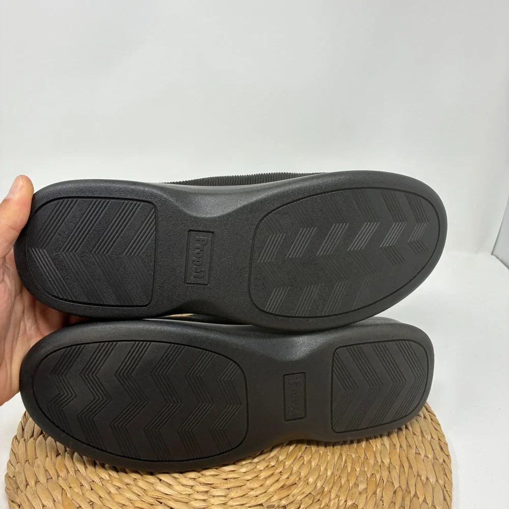 Propet M0202 Cush N Foot Mens 12 D Black Corduroy Hook Loop Recovery‎ Slippers
